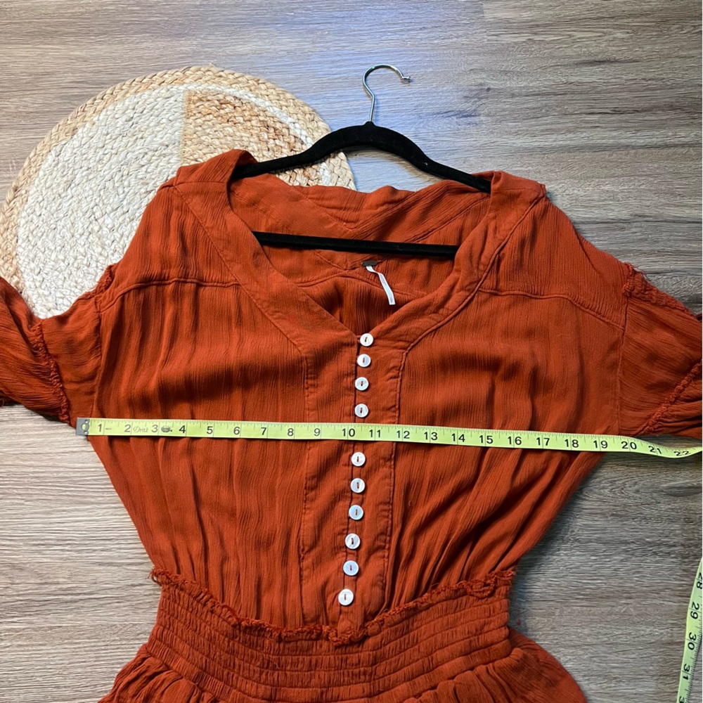 FREE PEOPLE The Romy Mini Dress Fire Chestnut - Picture 5 of 9